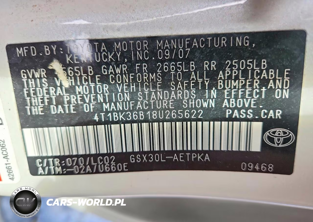 2008 Toyota Avalon Xl VIN:4T1BK36B18U265622 - 12