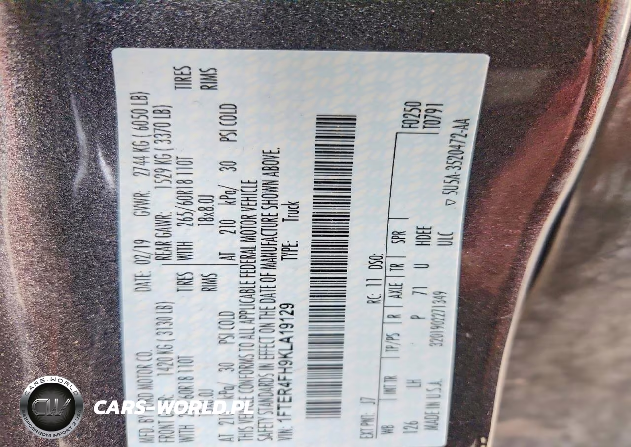 2019 Ford Ranger Xl VIN:1FTER4FH9KLA19129 - 12