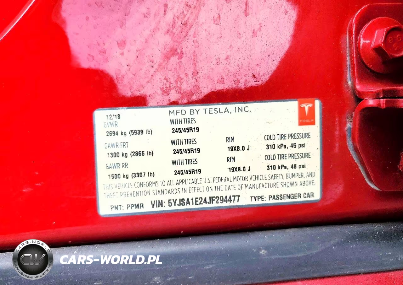 2018 Tesla Model S VIN:5YJSA1E24JF294477 - 12