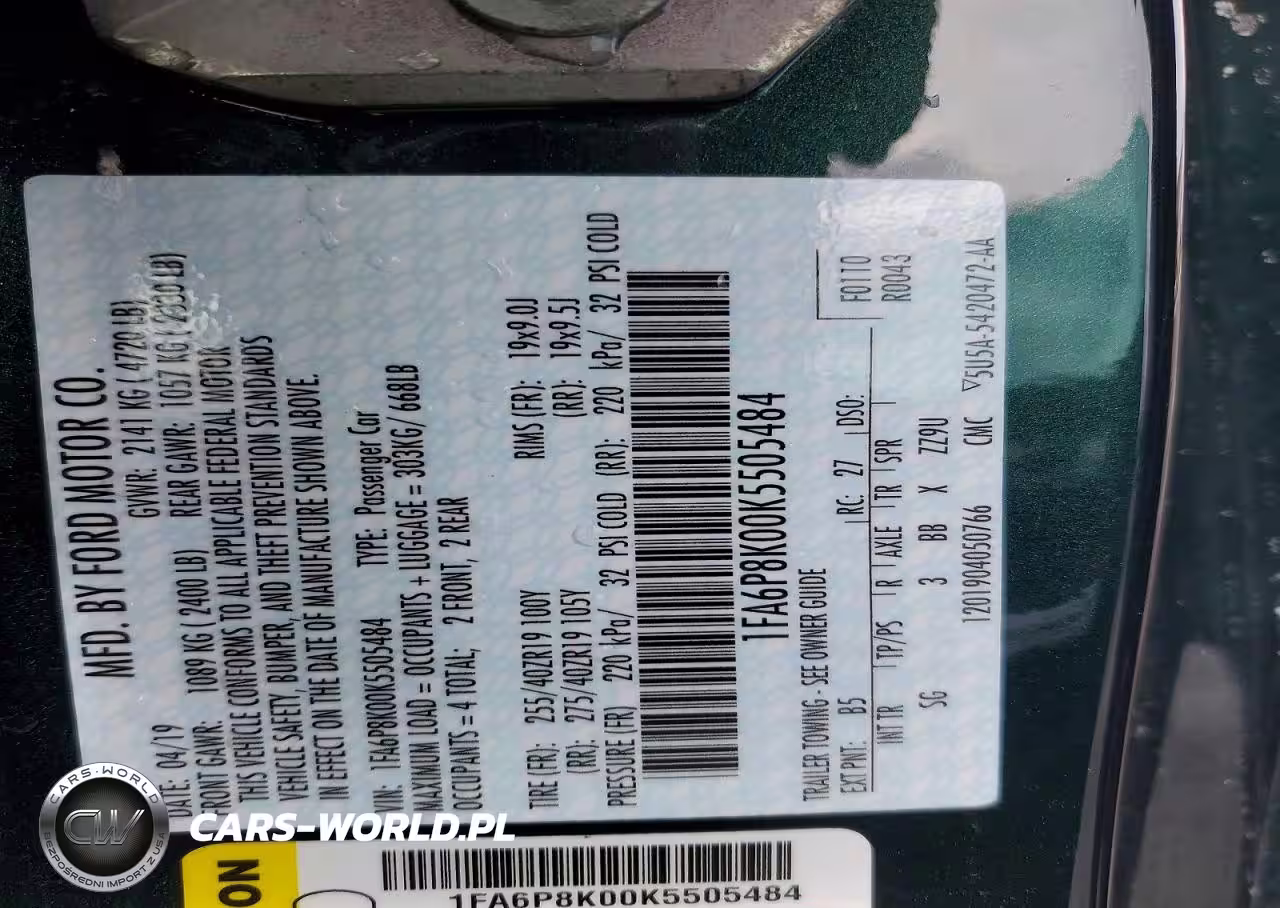 2019 Ford Mustang Bullitt VIN:1FA6P8K00K5505484 - 12