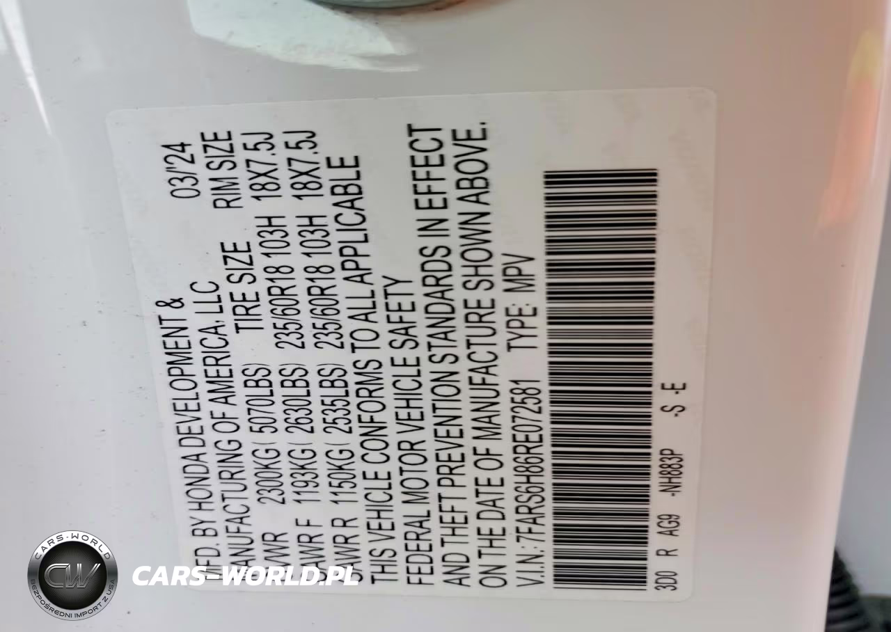 2024 Honda Cr-V Sport-L VIN:7FARS6H86RE072581 - 13