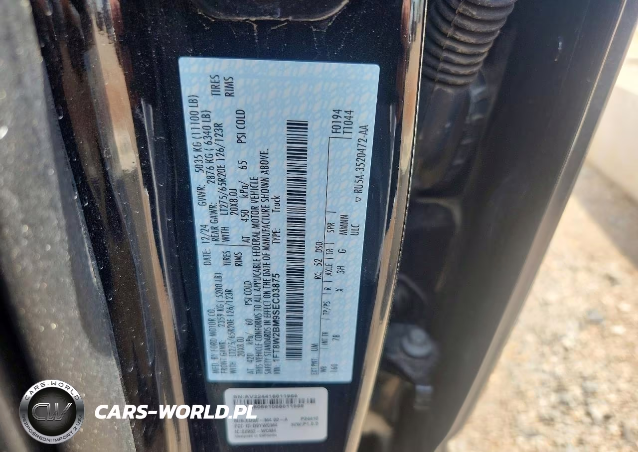 2025 Ford F250 Super Duty VIN:1FT8W2BM9SEC03875 - 13