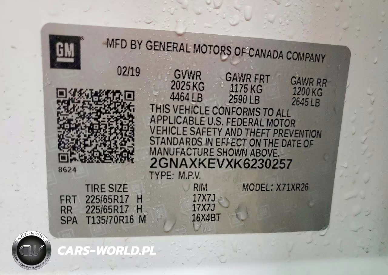 2019 Chevrolet Equinox Lt VIN:2GNAXKEVXK6230257 - 13