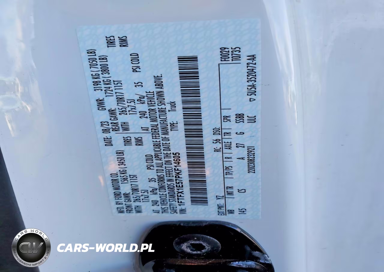 2023 Ford F150 Super Cab VIN:1FTFX1E57PKF14605 - 12