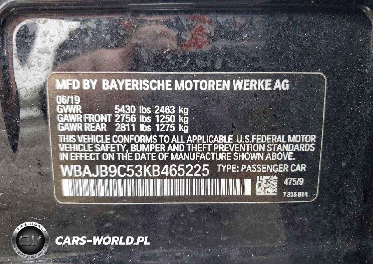 2019 BMW M550Xi VIN:WBAJB9C53KB465225 - 12