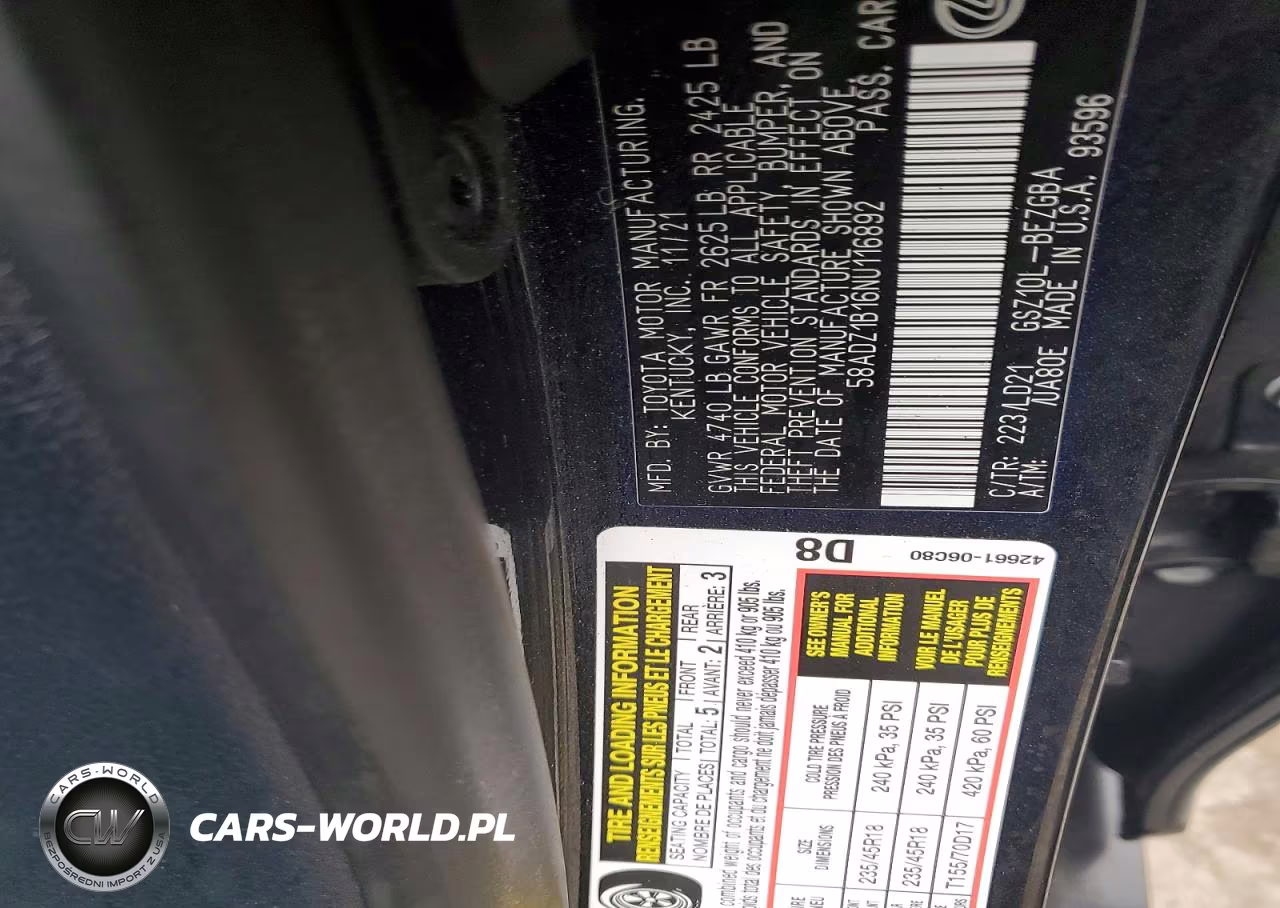 2022 Lexus Es 350 Base VIN:58ADZ1B16NU116892 - 12