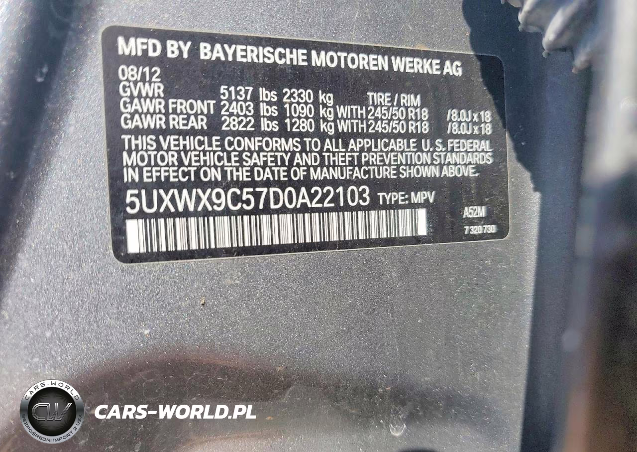 2013 BMW X3 xDrive28I VIN:5UXWX9C57D0A22103 - 13