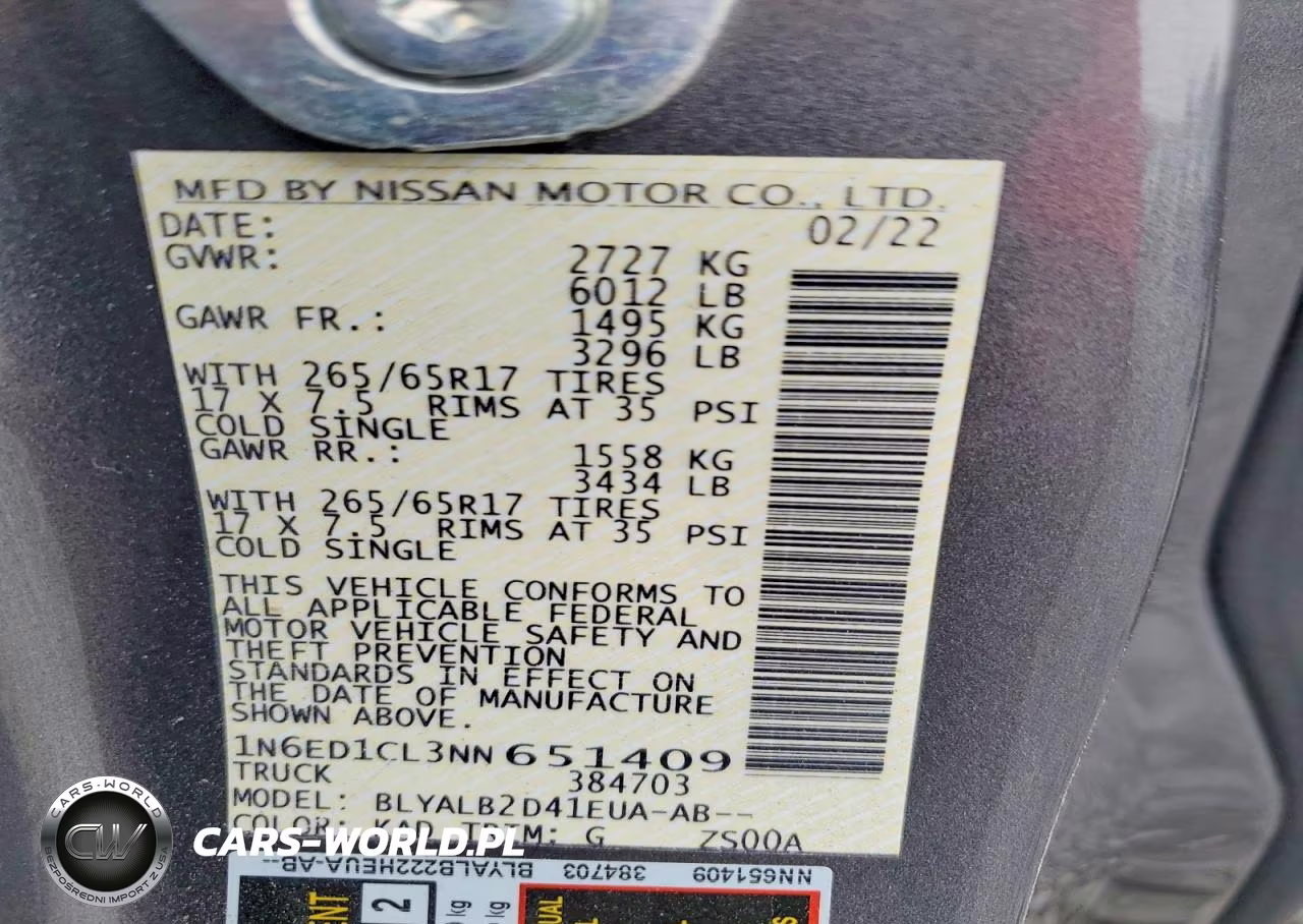 2022 Nissan Frontier Sv VIN:1N6ED1CL3NN651409 - 12
