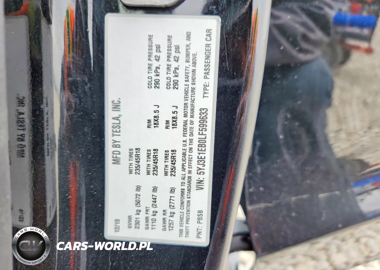 2020 Tesla Model 3 VIN:5YJ3E1EB0LF599633 - 12