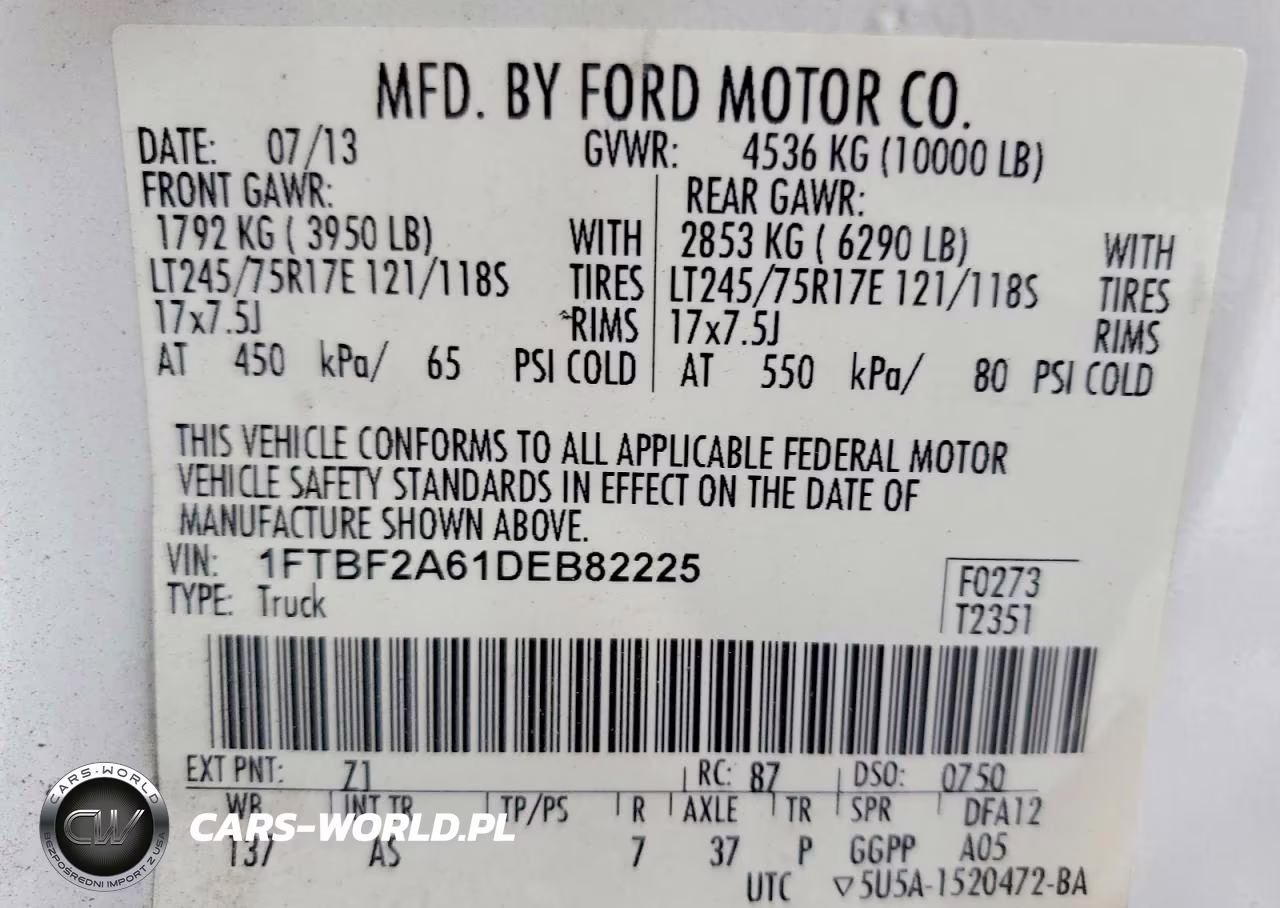 2013 Ford F250 Super Duty VIN:1FTBF2A61DEB82225 - 13