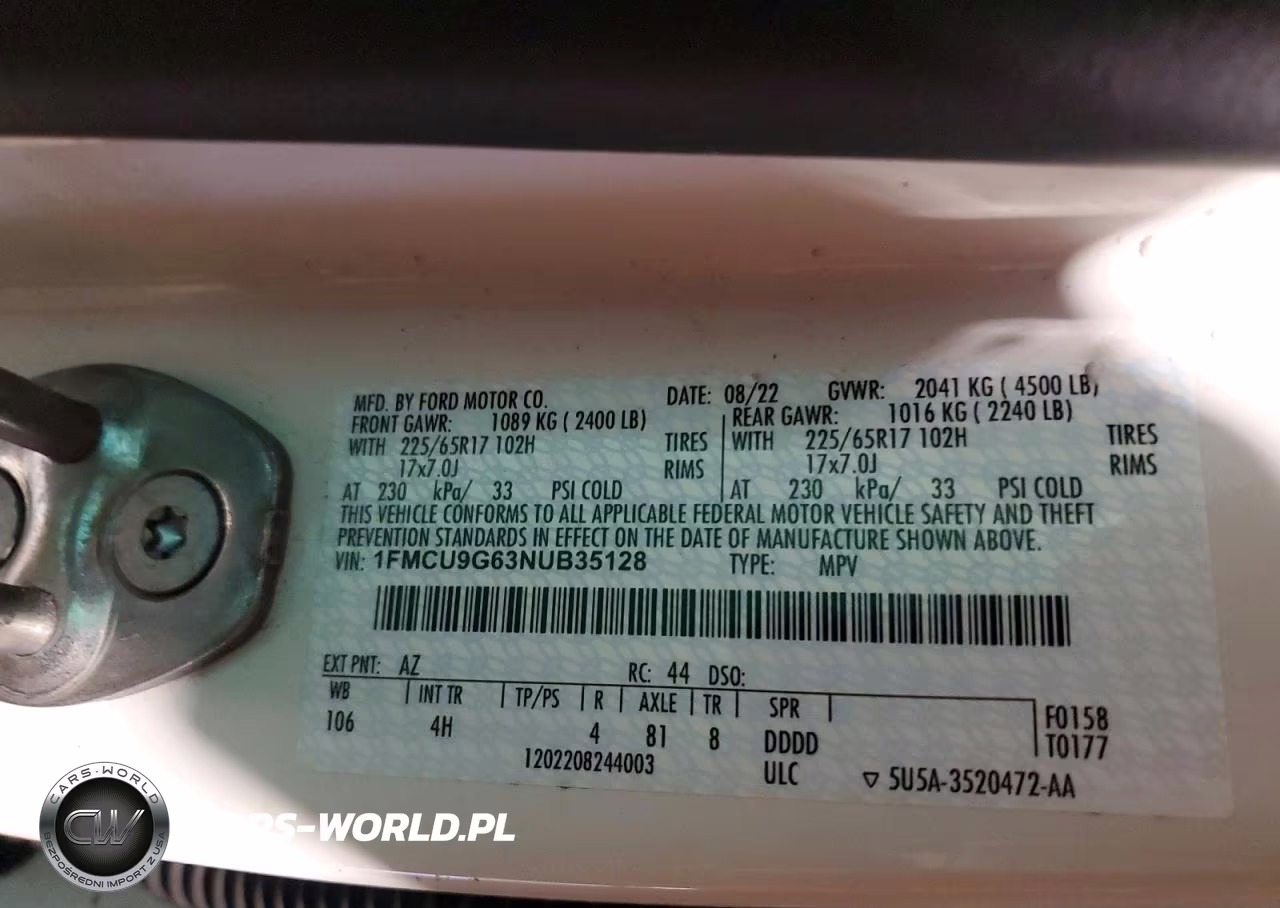 2022 Ford Escape Se VIN:1FMCU9G63NUB35128 - 13