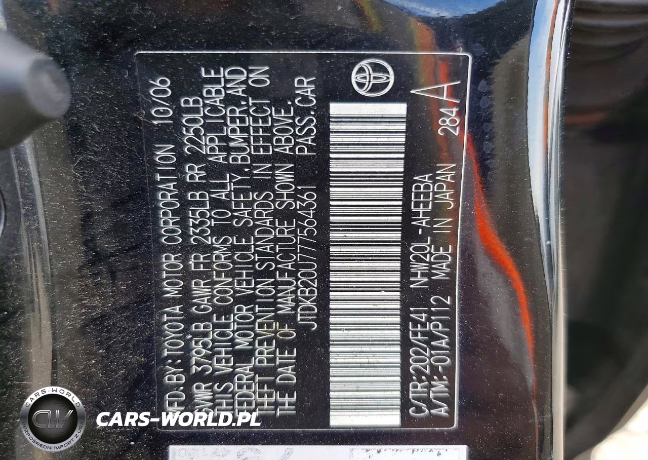 2007 Toyota Prius VIN:JTDKB20U777564361 - 12