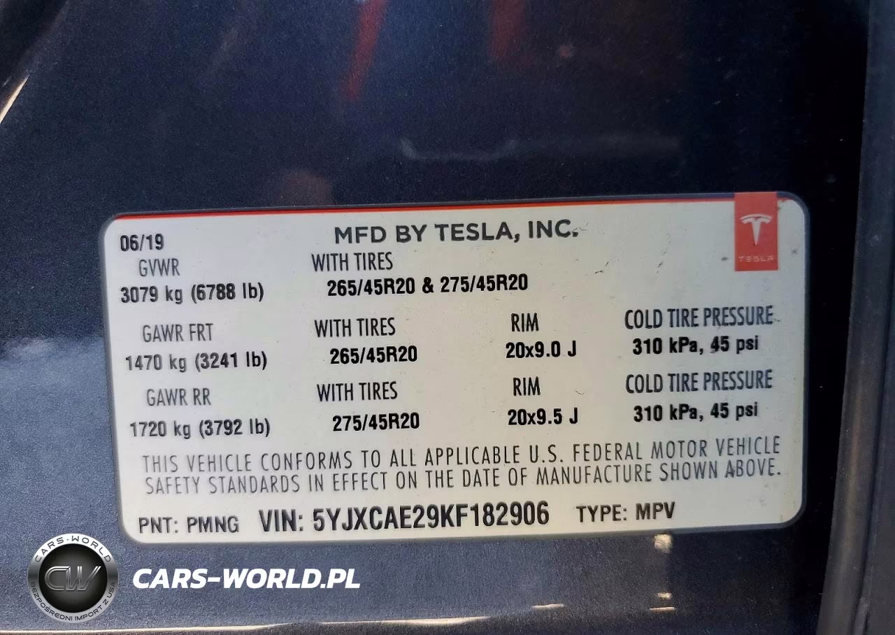 2019 Tesla Model X VIN:5YJXCAE29KF182906 - 14