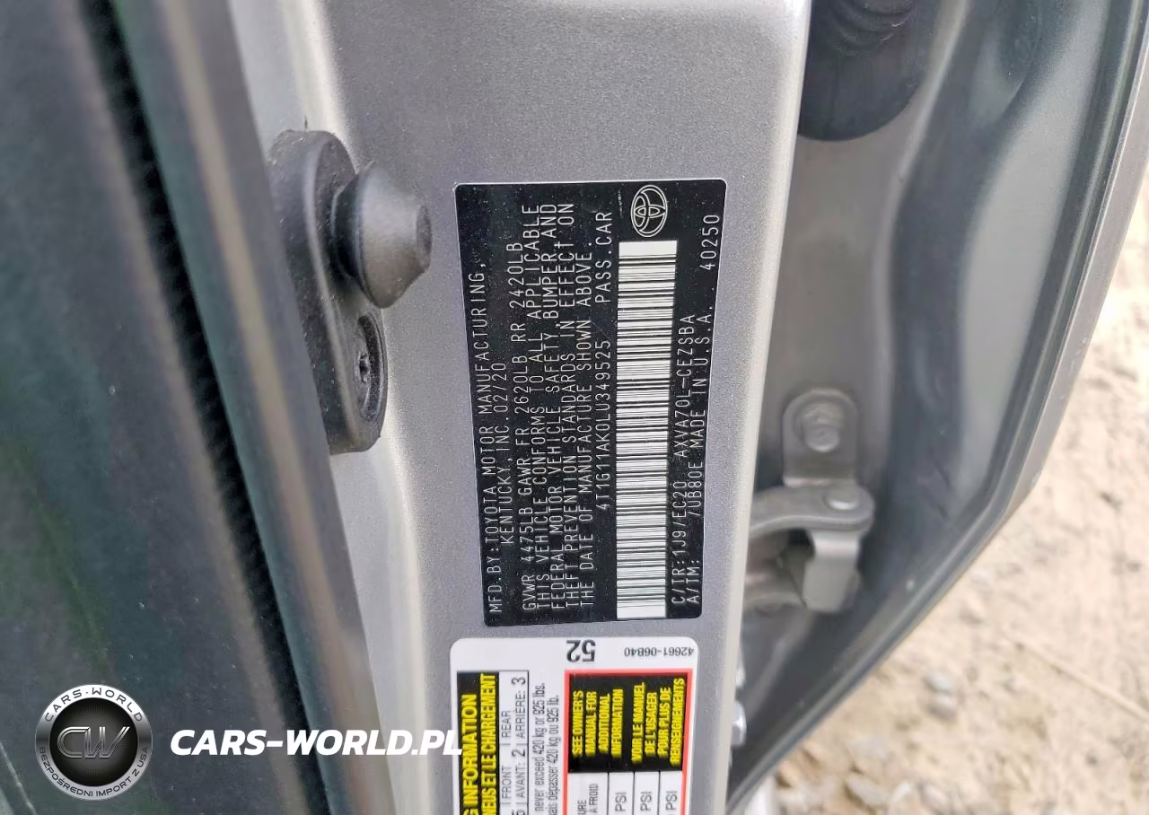 2020 Toyota Camry Se VIN:4T1G11AK0LU349525 - 12