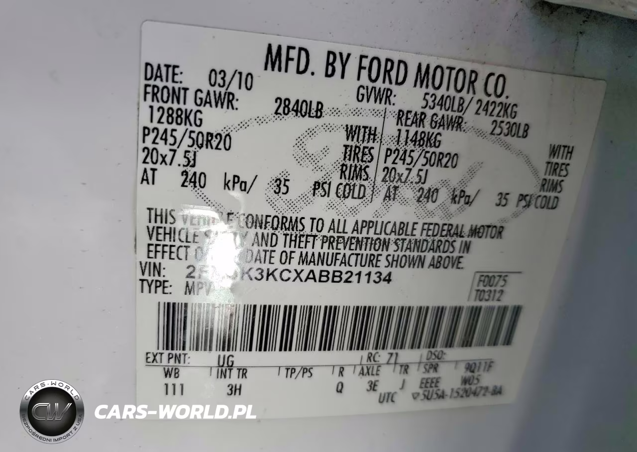 2010 Ford Edge Limited VIN:2FMDK3KCXABB21134 - 13