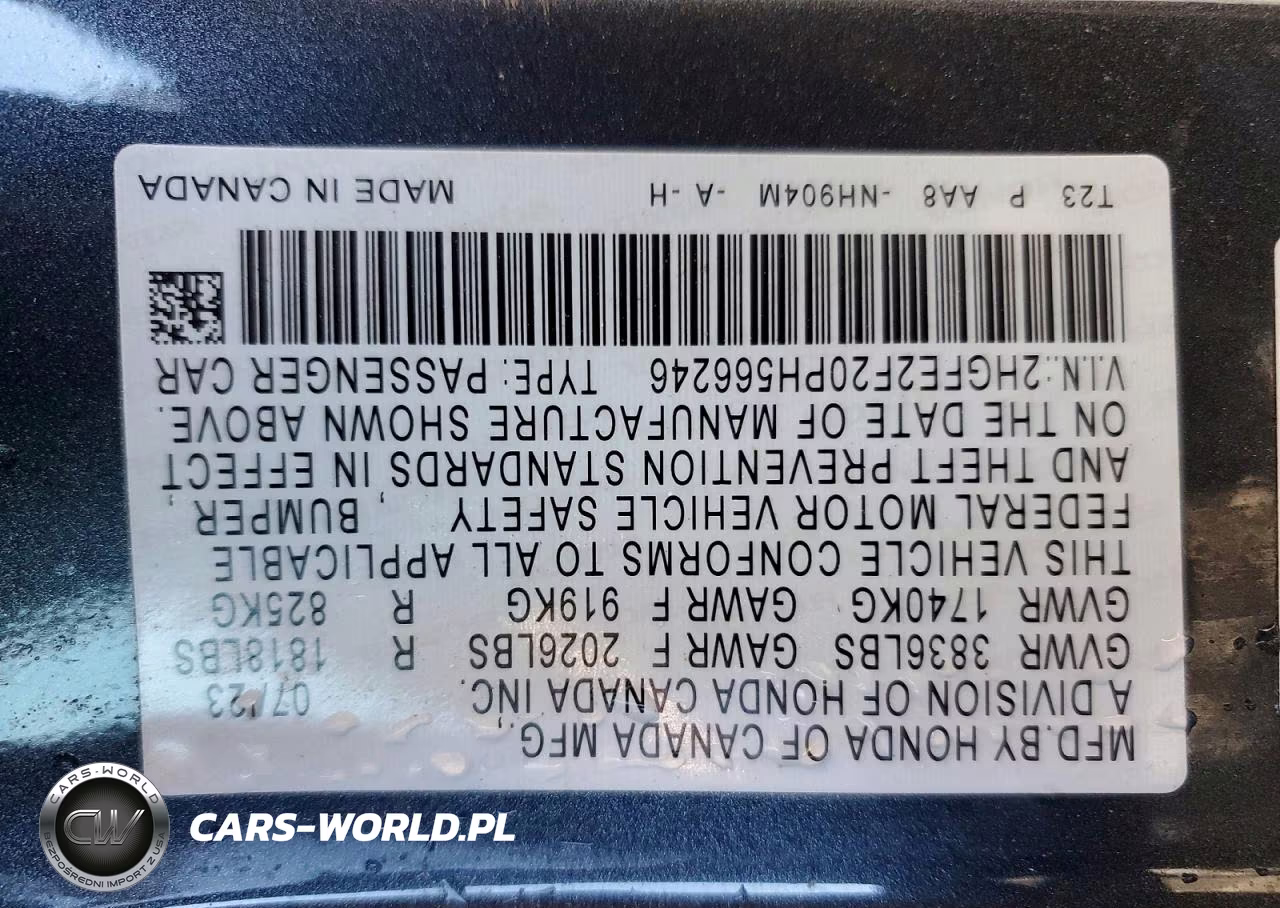 2023 Honda Civic Lx VIN:2HGFE2F20PH566246 - 12