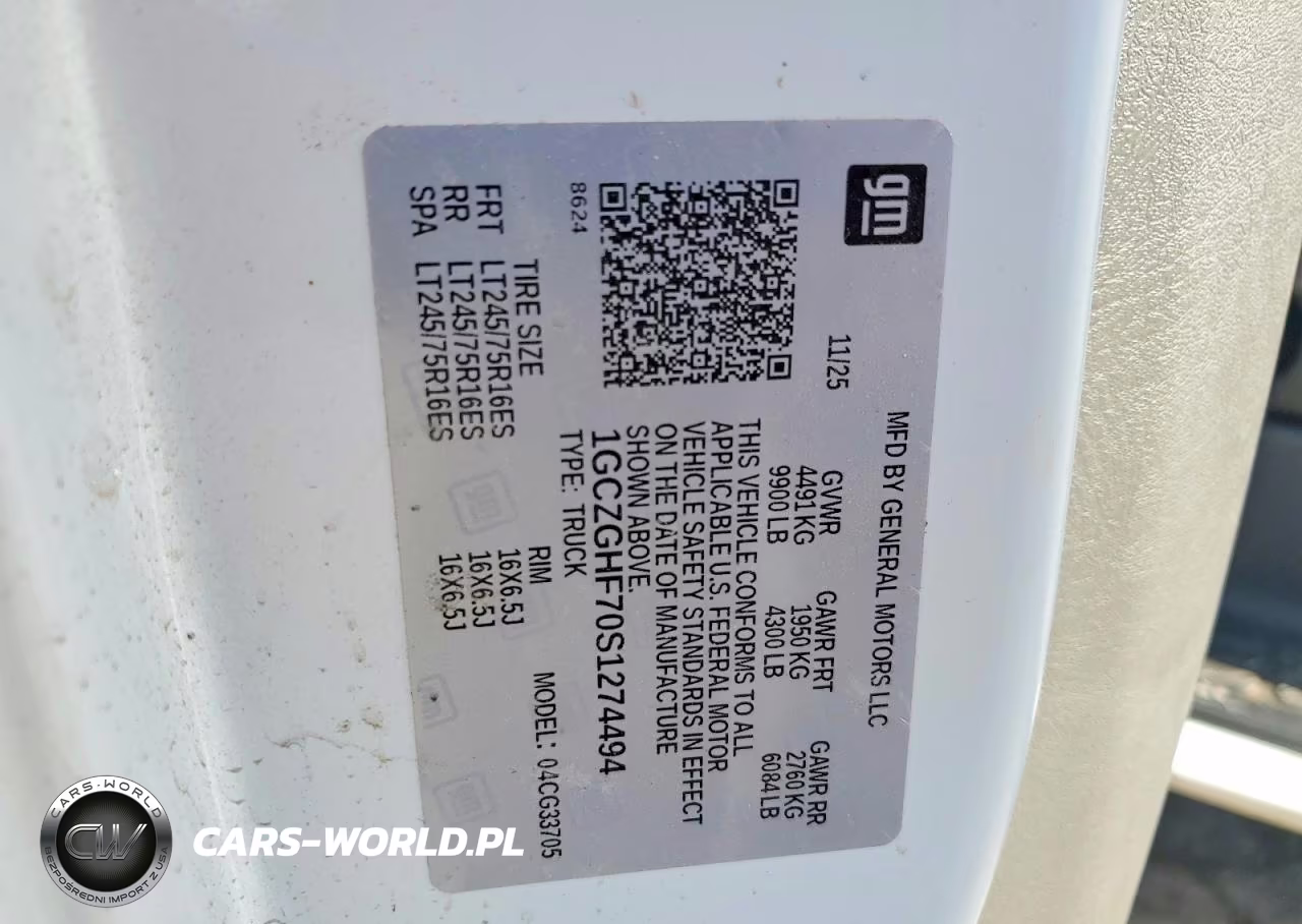 2025 Chevrolet Express 3500 Cargo Delivery Van VIN:1GCZGHF70S1274494 - 13