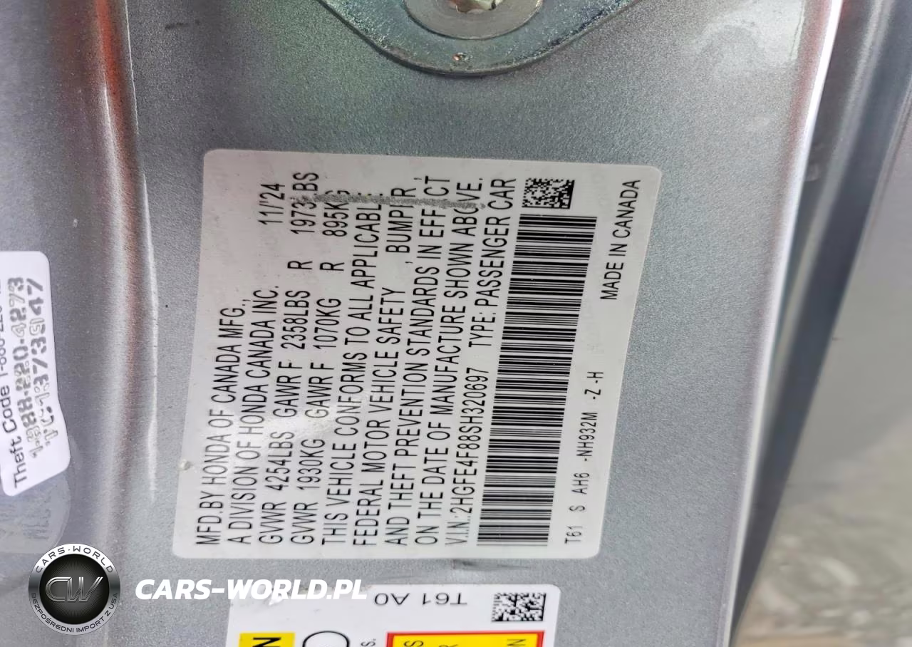 2025 Honda Civic Sport VIN:2HGFE4F88SH320697 - 12