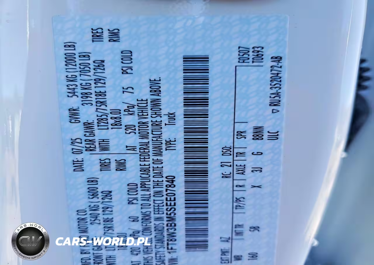 2025 Ford F350 Super Duty VIN:1FT8W3BM5SEE07840 - 12