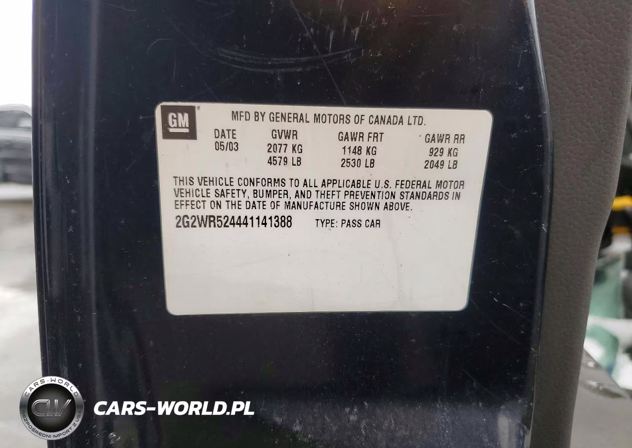 2004 Pontiac Grand Prix Gtp VIN:2G2WR524441141388 - 12