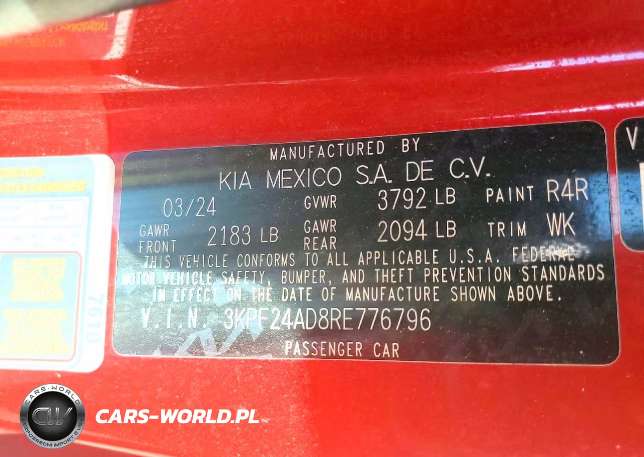 2024 Kia Forte Lxs VIN:3KPF24AD8RE776796 - 12