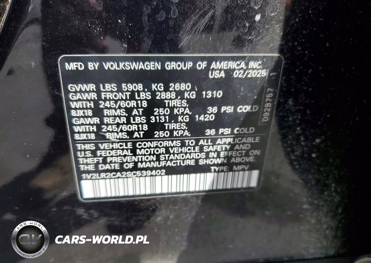 2025 Volkswagen Atlas Se VIN:1V2LR2CA2SC539402 - 13