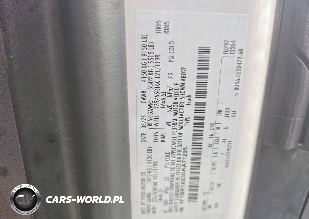 2025 Ford Transit T-250 VIN:1FTBR1X83SKA71295 - 13