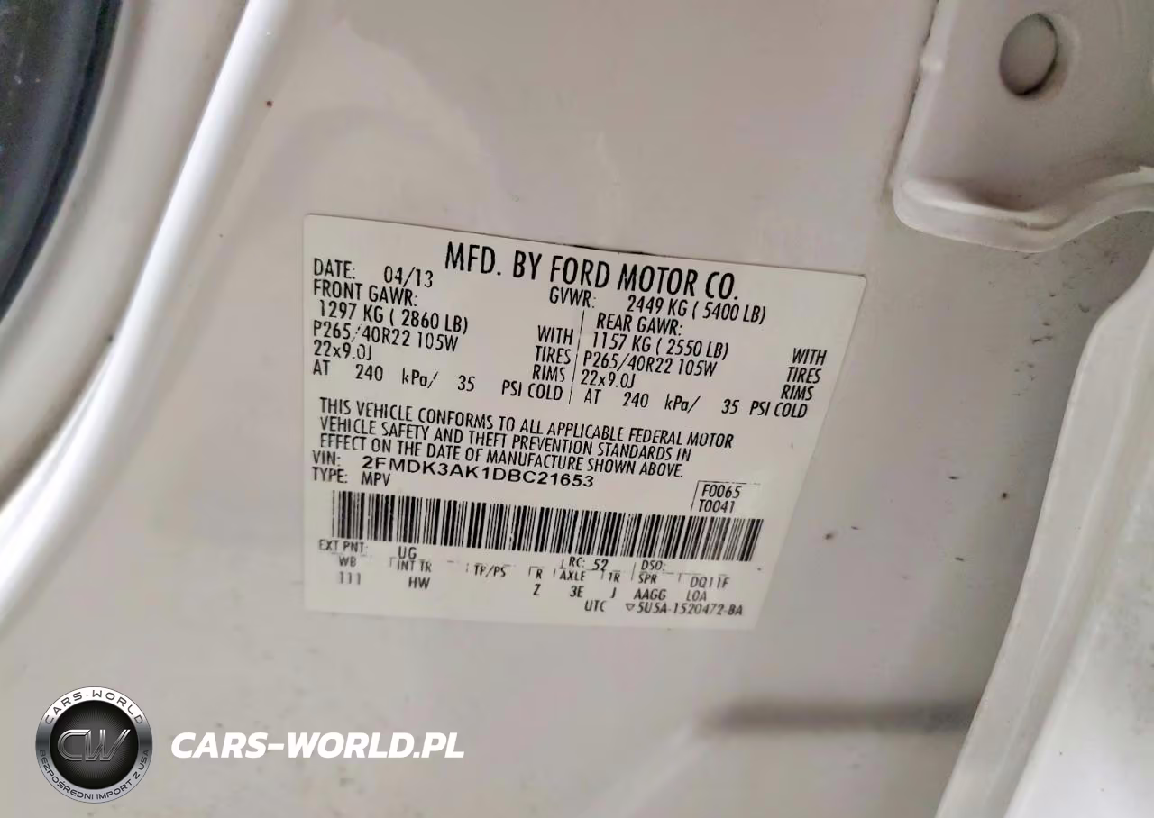 2013 Ford Edge Sport VIN:2FMDK3AK1DBC21653 - 14