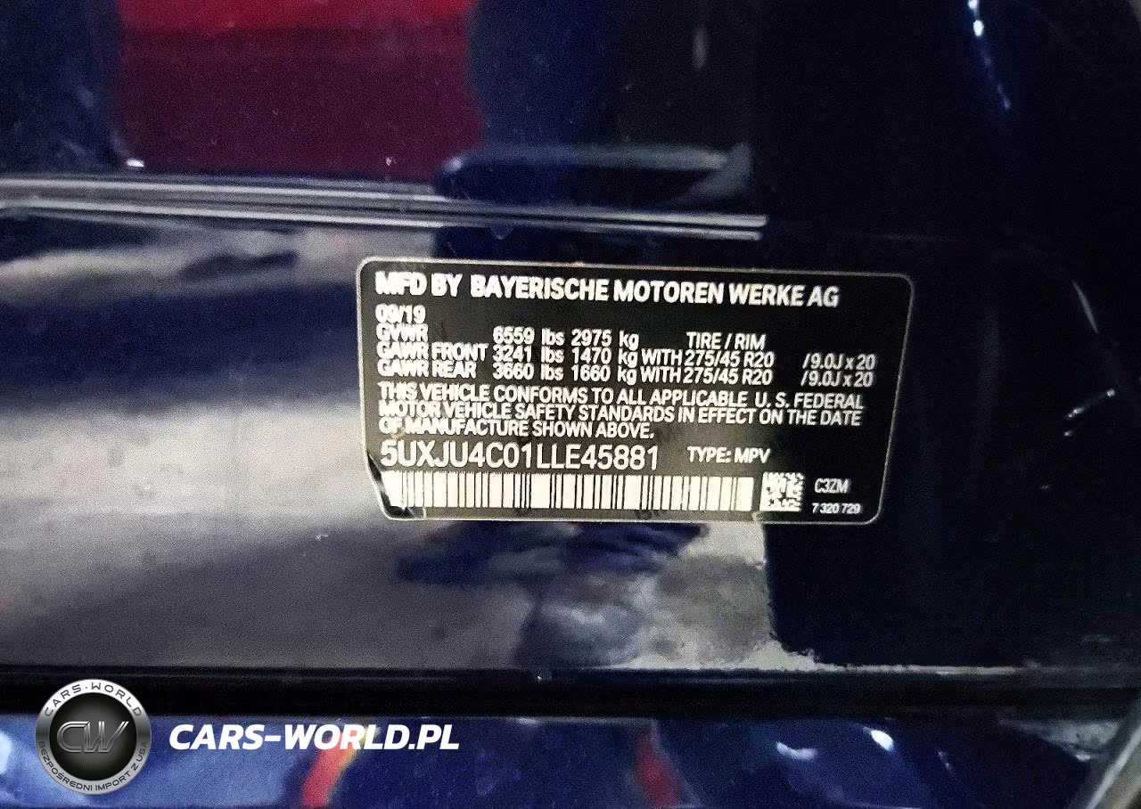 2020 BMW X5 M50I VIN:5UXJU4C01LLE45881 - 13