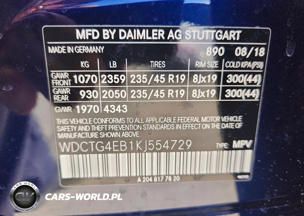 2019 Mercedes-Benz Gla 250 VIN:WDCTG4EB1KJ554729 - 13