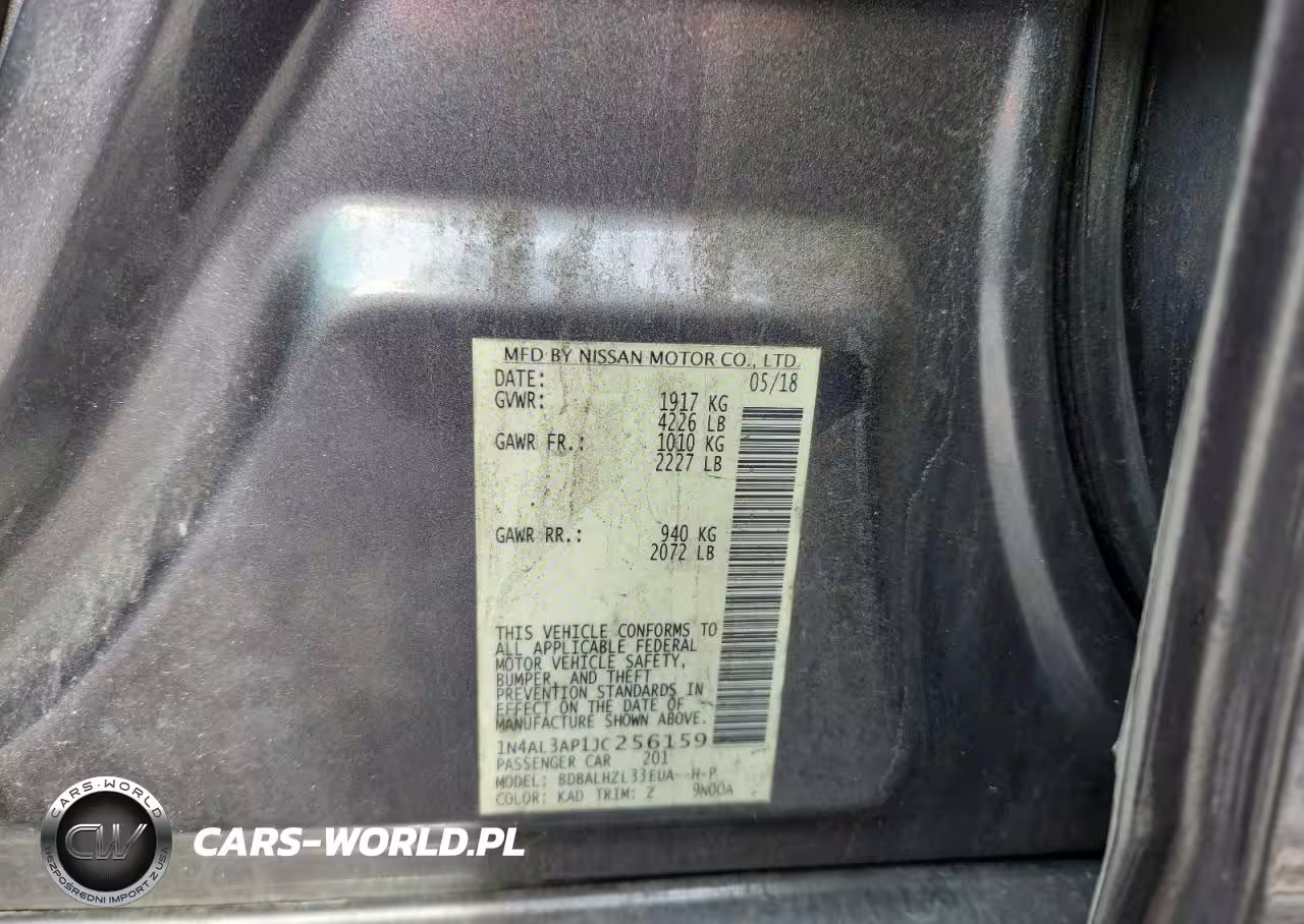 2018 Nissan Altima 2.5 VIN:1N4AL3AP1JC256159 - 13