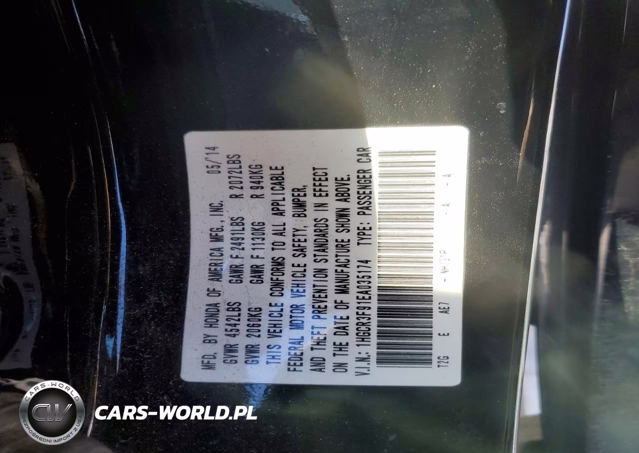 2014 Honda Accord Touring VIN:1HGCR3F91EA035174 - 12