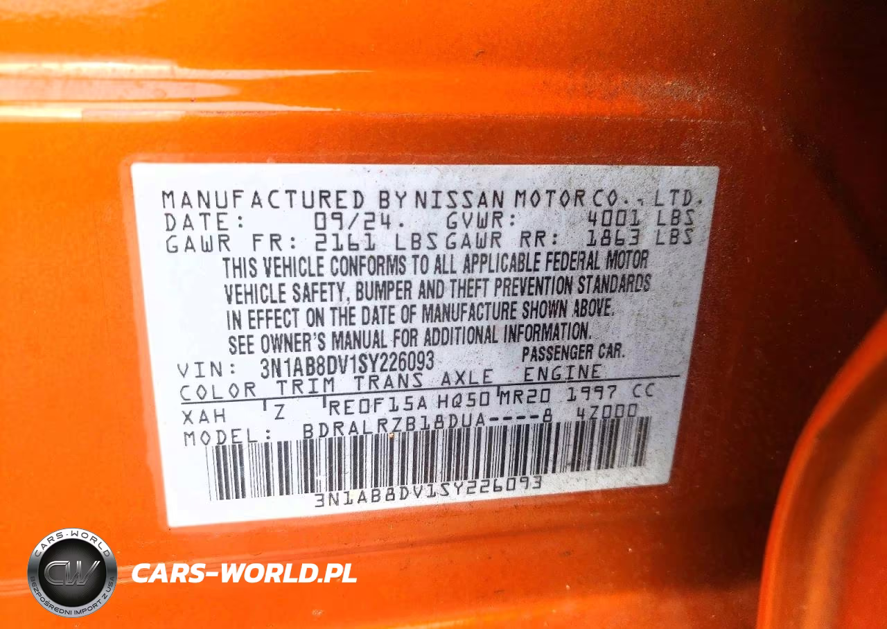 2025 Nissan Sentra Sr VIN:3N1AB8DV1SY226093 - 12