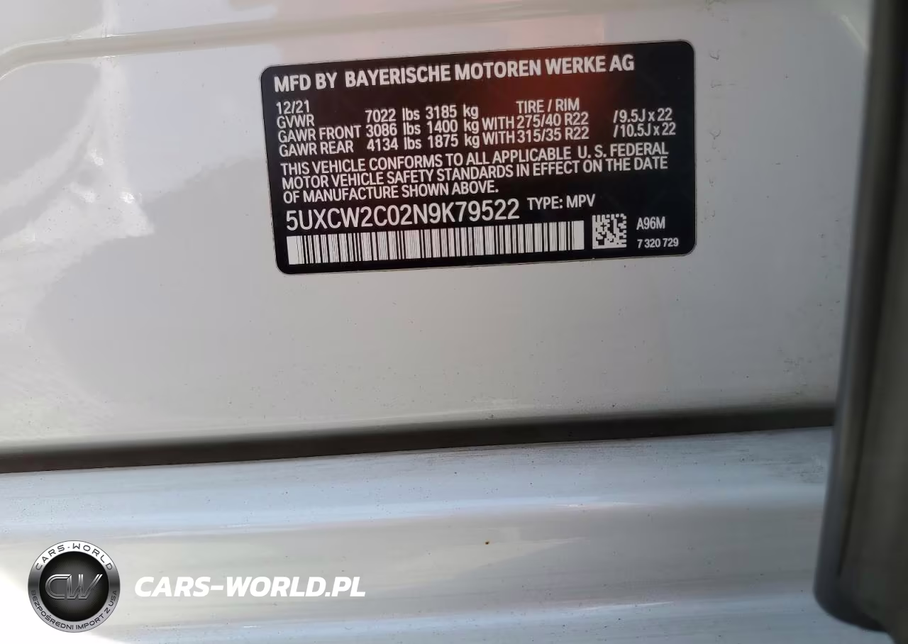 2022 BMW X7 xDrive40I VIN:5UXCW2C02N9K79522 - 14