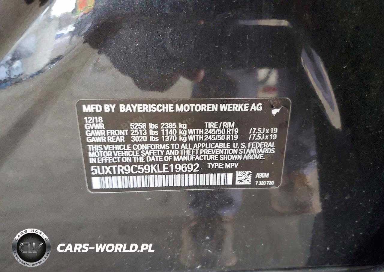 2019 BMW X3 xDrive30I VIN:5UXTR9C59KLE19692 - 12