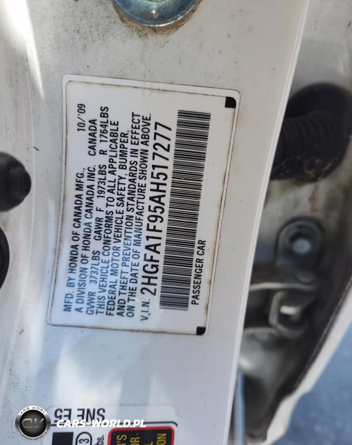 2010 Honda Civic Exl VIN:2HGFA1F95AH517277 - 12