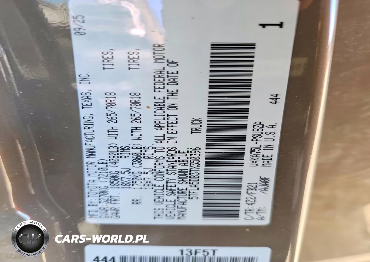 2026 Toyota Tundra Sr5 VIN:5TFLA5DB3TX350396 - 13