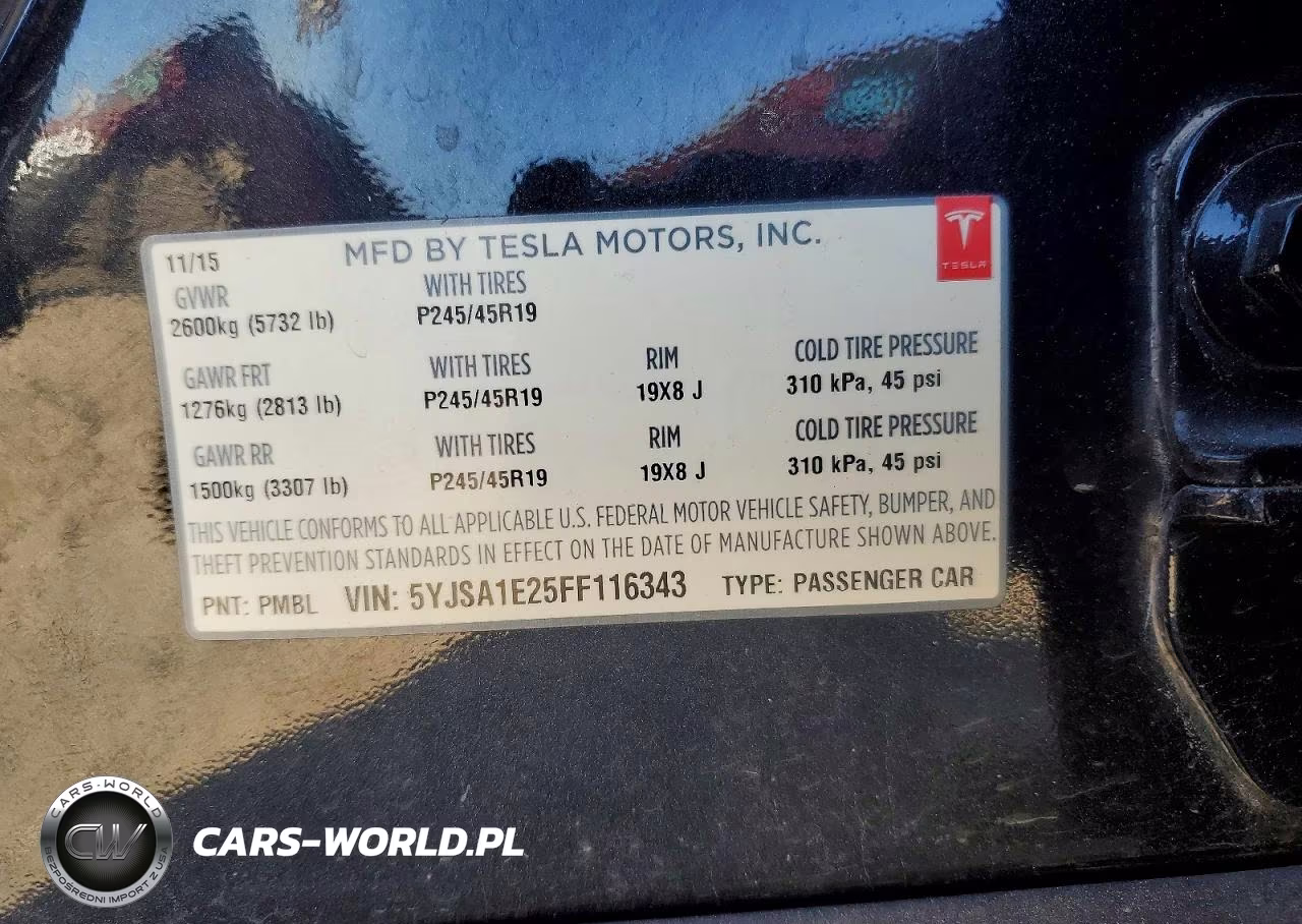 2015 Tesla Model S VIN:5YJSA1E25FF116343 - 12
