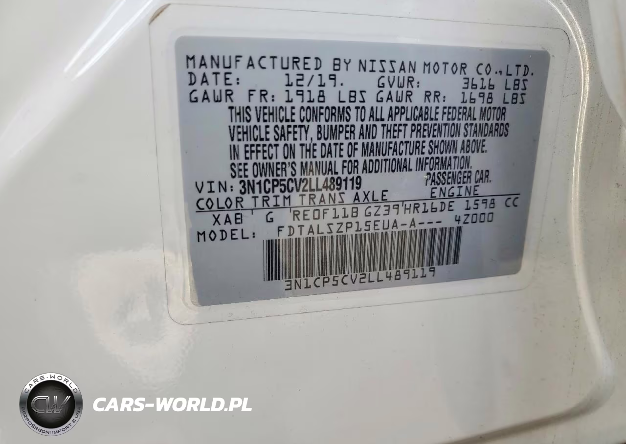 2020 Nissan Kicks Sv VIN:3N1CP5CV2LL489119 - 14