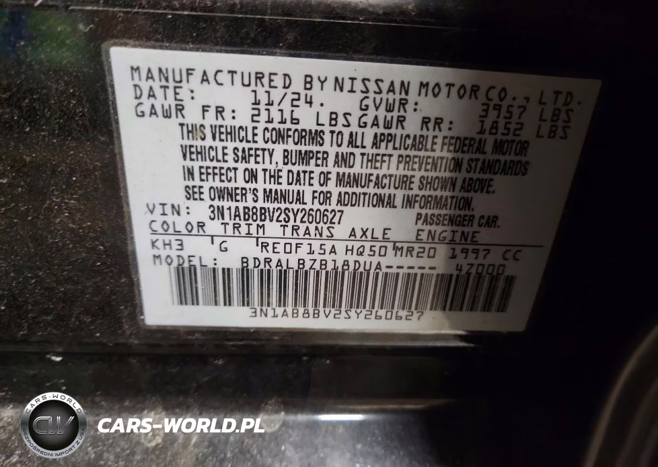 2025 Nissan Sentra S VIN:3N1AB8BV2SY260627 - 12