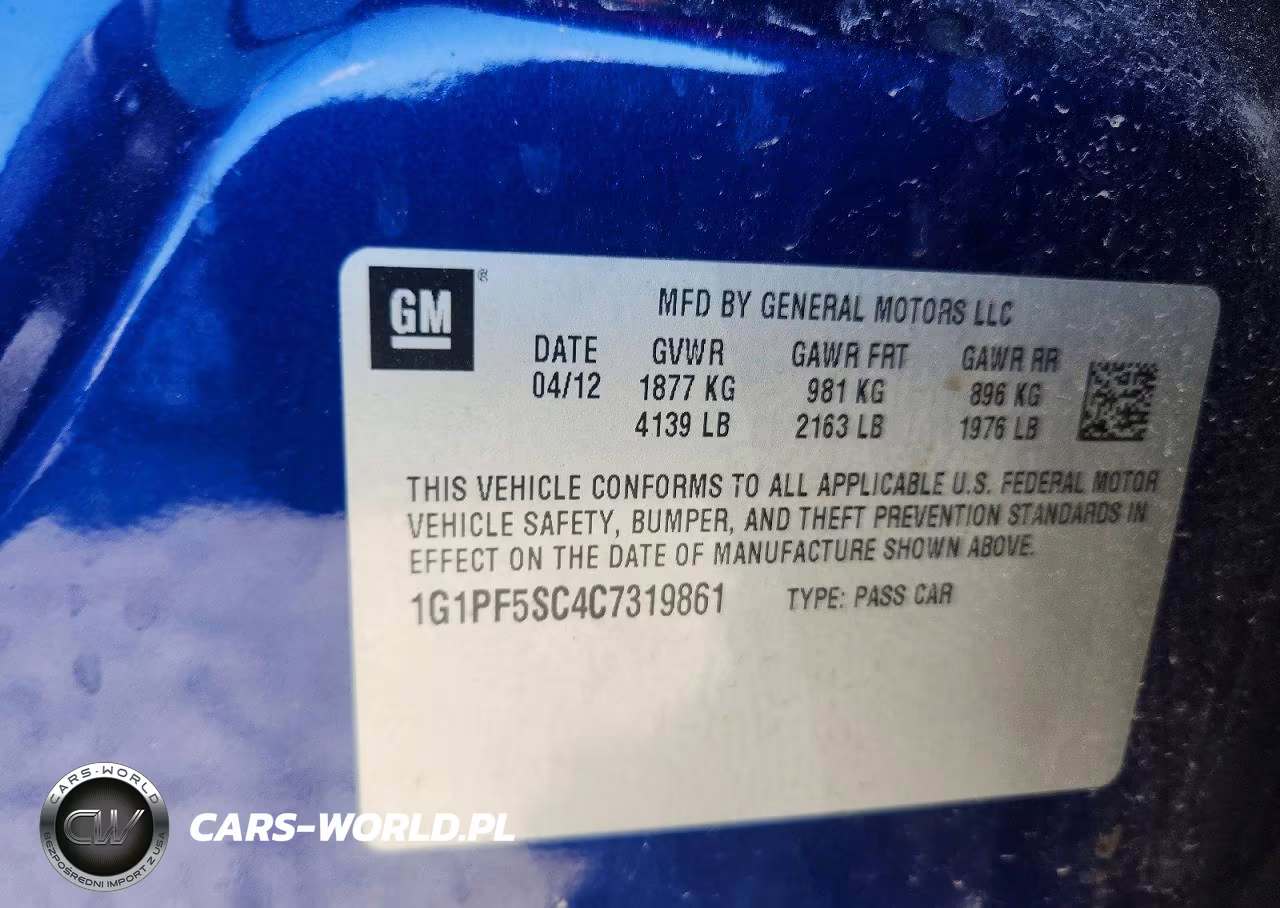 2012 Chevrolet Cruze Lt VIN:1G1PF5SC4C7319861 - 12