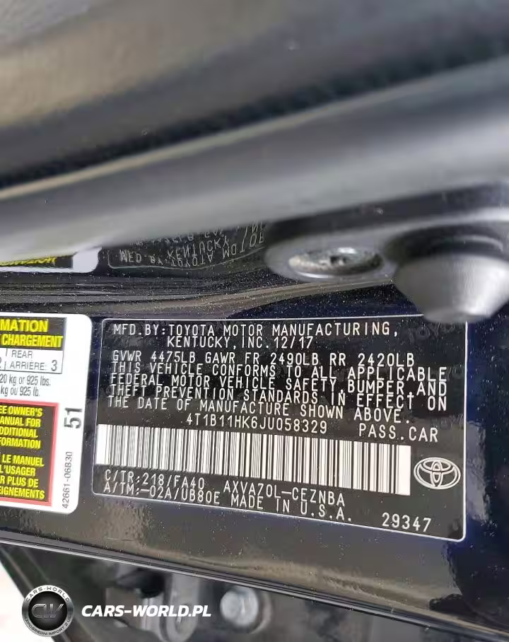 2018 Toyota Camry L VIN:4T1B11HK6JU058329 - 12