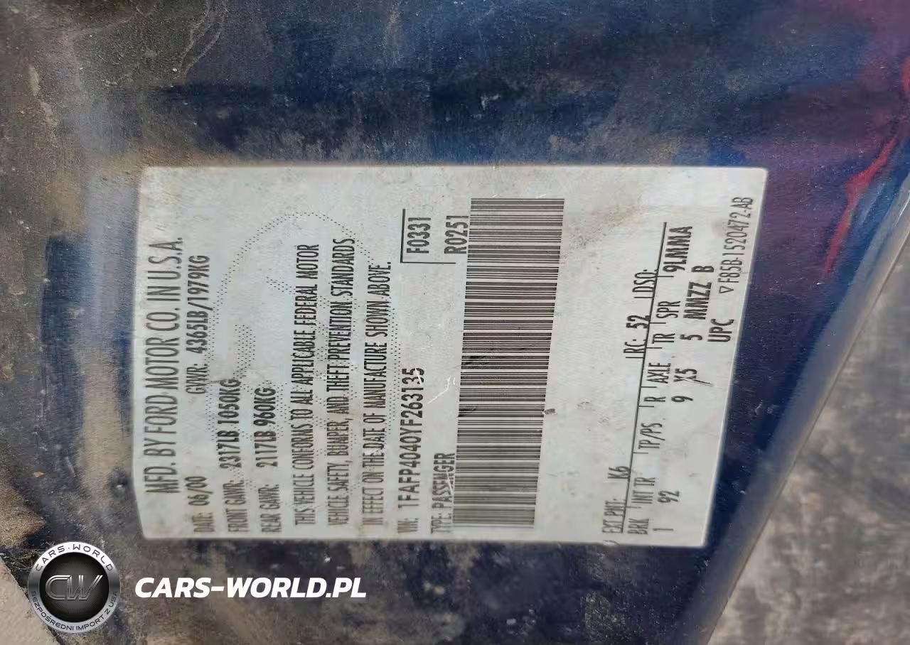 2000 Ford Mustang VIN:1FAFP4040YF263135 - 12