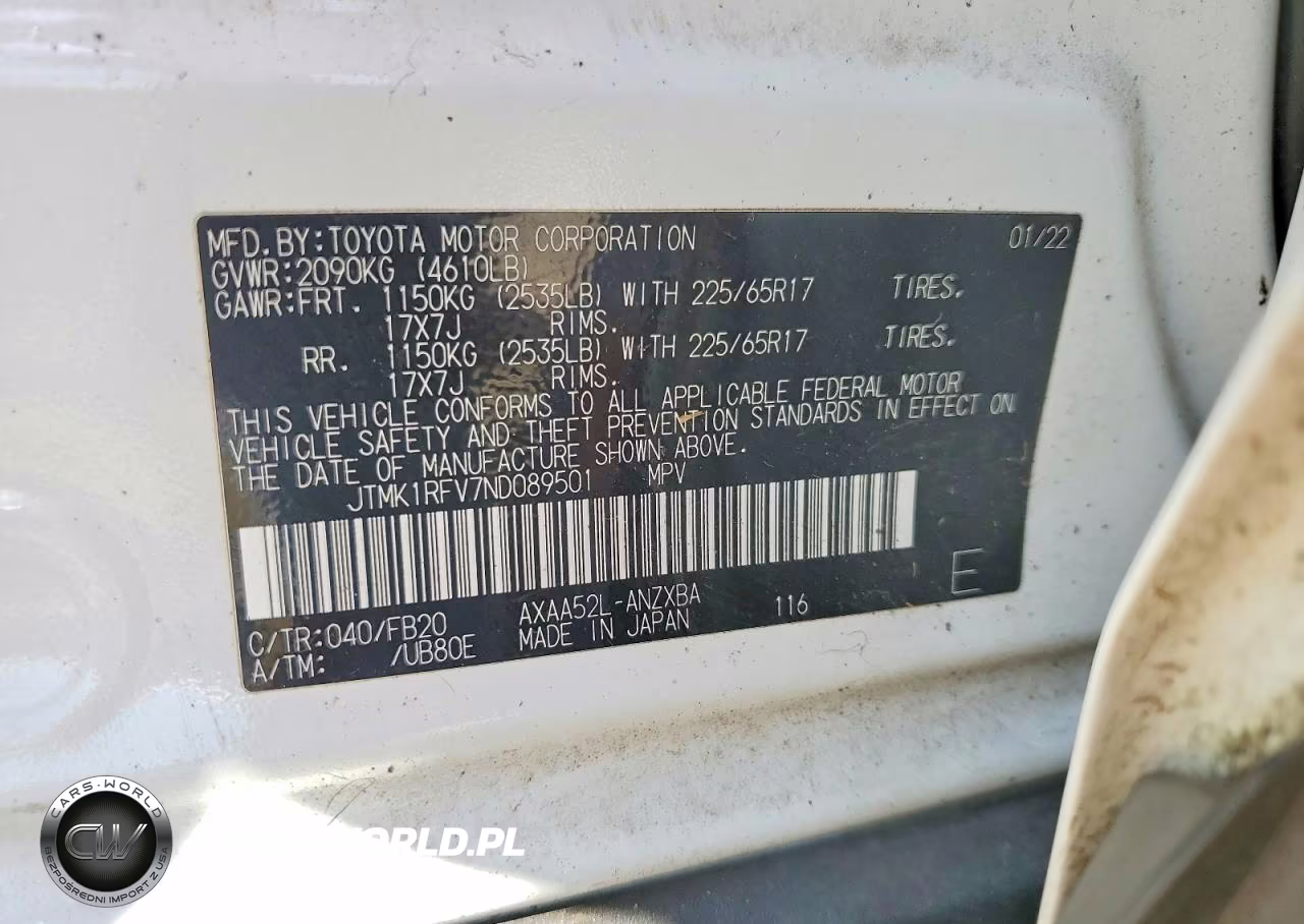 2022 Toyota Rav4 Le VIN:JTMK1RFV7ND089501 - 13