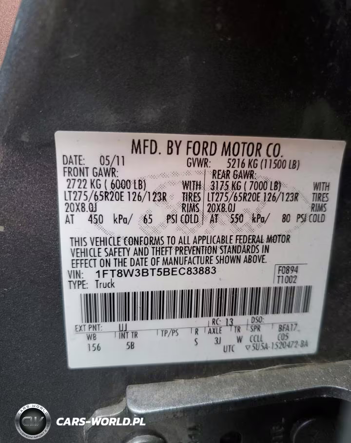 2011 Ford F350 Super Duty VIN:1FT8W3BT5BEC83883 - 12
