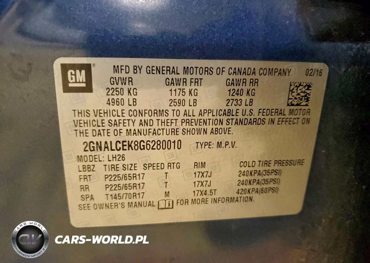 2016 Chevrolet Equinox Lt VIN:2GNALCEK8G6280010 - 12