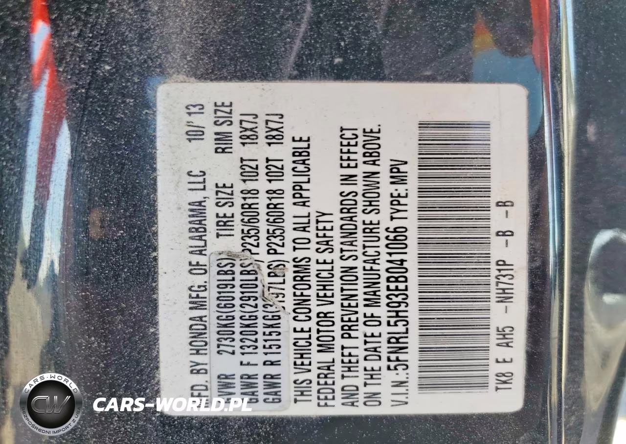 2014 Honda Odyssey Touring VIN:5FNRL5H93EB041066 - 14