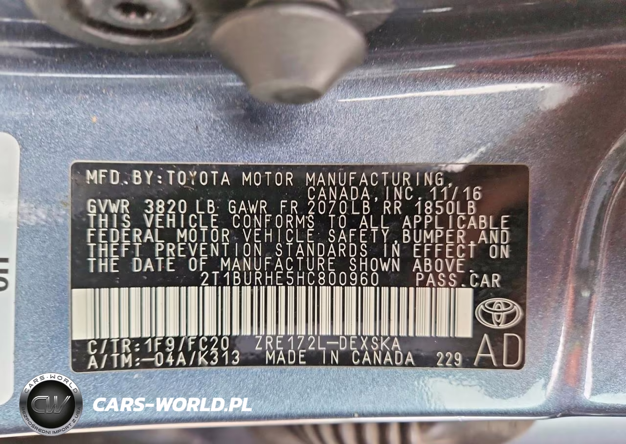 2017 Toyota Corolla Se VIN:2T1BURHE5HC800960 - 12
