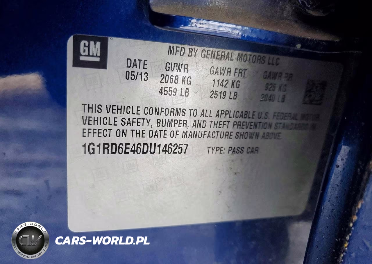2013 Chevrolet Volt VIN:1G1RD6E46DU146257 - 12