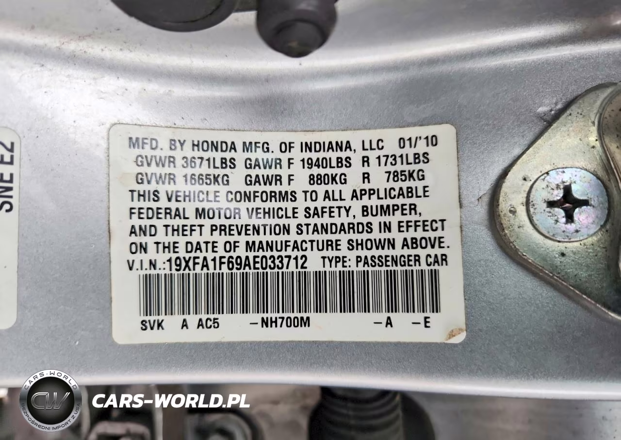 2010 Honda Civic Lx-S VIN:19XFA1F69AE033712 - 12